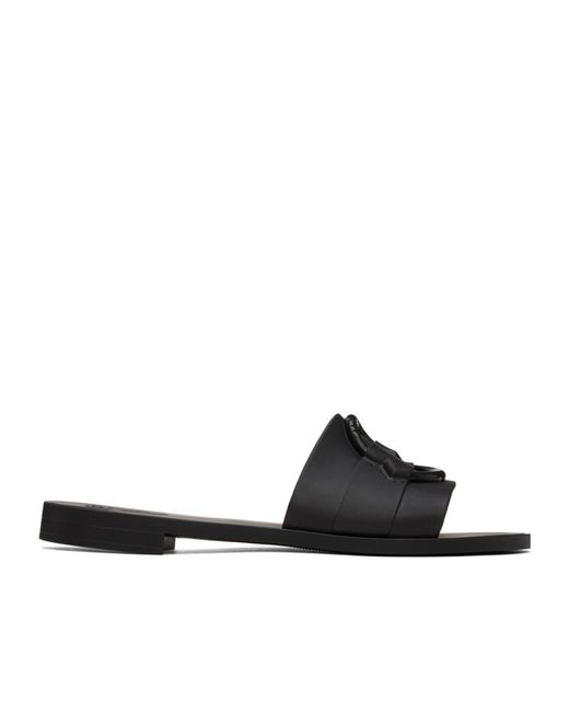 Moncler Black Bell Slip-On Sliders