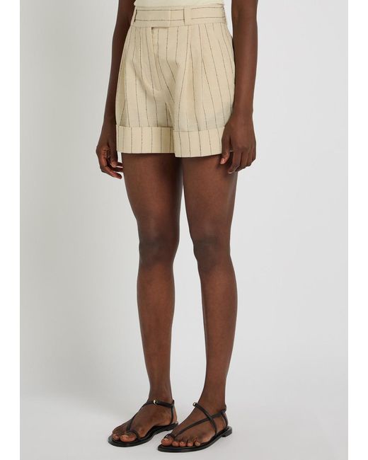 Rag & Bone Natural Neila Pinstriped Woven Shorts