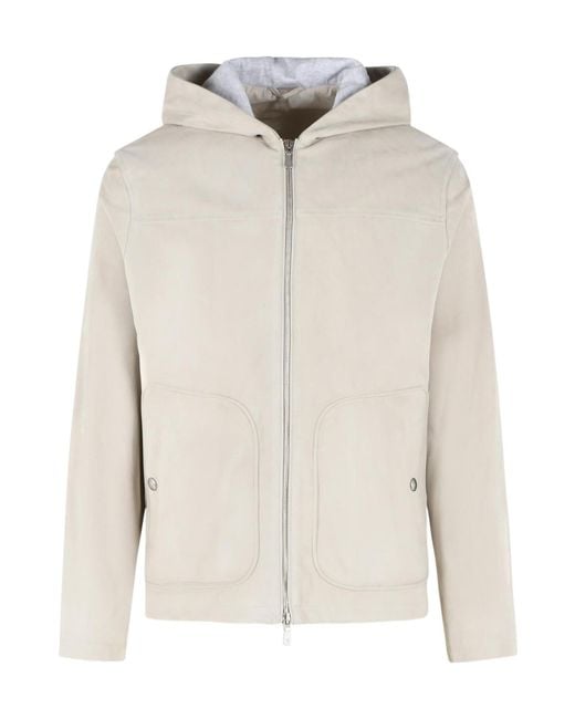 Eleventy White Long-Sleeved Casual Jacket for men