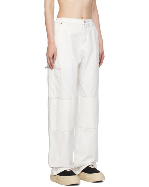 MM6 by Maison Margiela White Numeric Signature Trousers for men