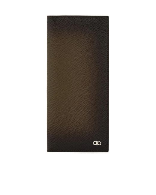 Ferragamo Brown Gancini Organizer Wallet for men
