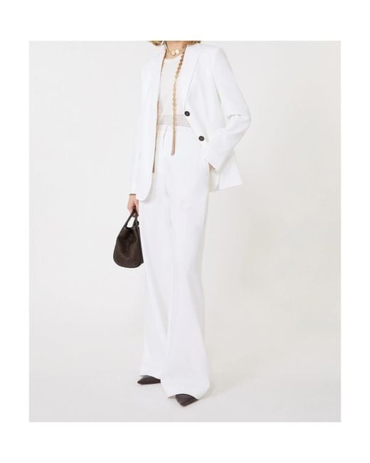 Max Mara White Studio Placido Wide Leg Trousers