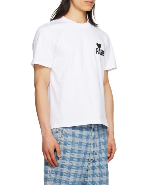 AMI White Logo Detailed Crewneck T-Shirt