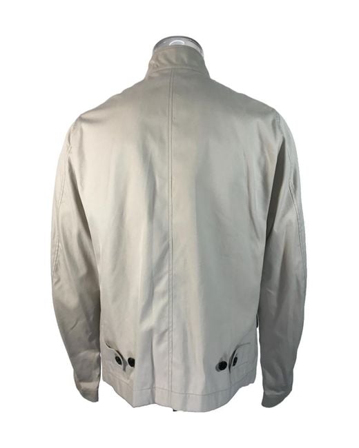 Burberry Gray Long-Sleeved Leather Jacket for men