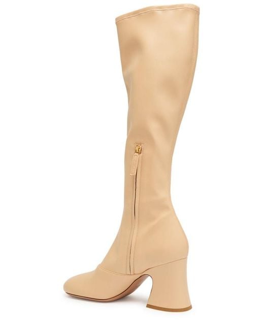 Chloé White Janis Leather Knee-High Boots