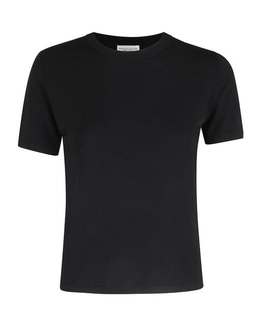 Roberto Collina Black Short-Sleeved Knitted Top