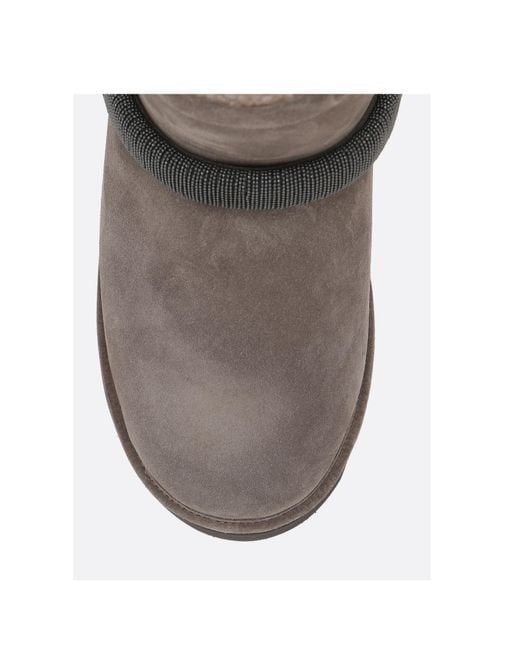 Brunello Cucinelli Brown Monile Embellished Ankle Boots