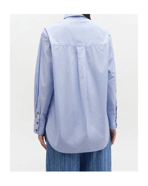 Ganni White Stripe Logo Shirt