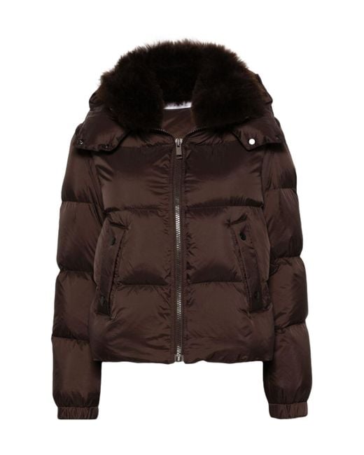 Liska Brown Long-Sleeved Down Jacket