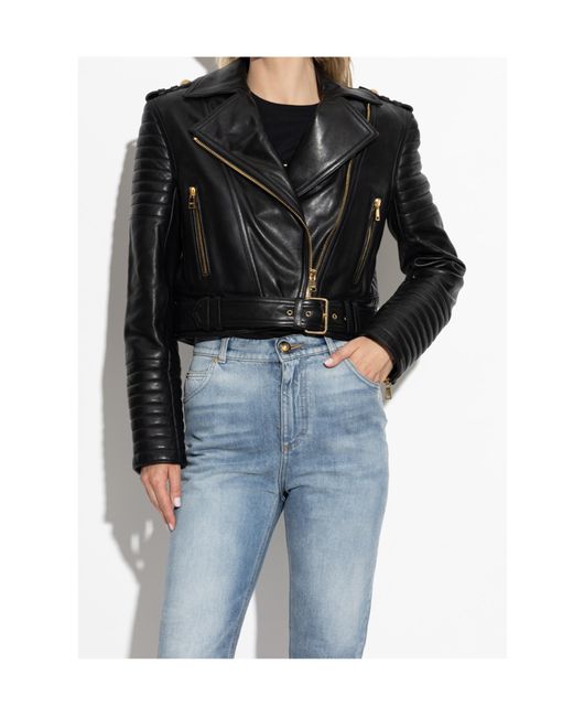 Balmain Black Leather Jacket