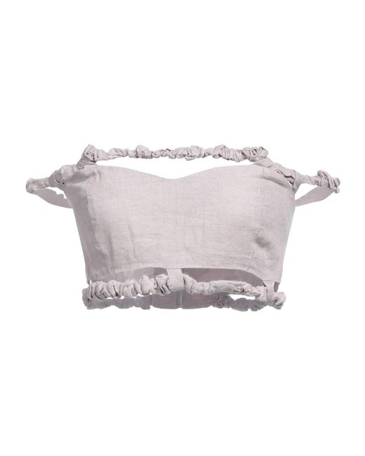 Ganni White Deep Neckline Crop Top