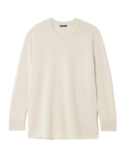 James Perse White Crew Neck Long Sleeve Sweater