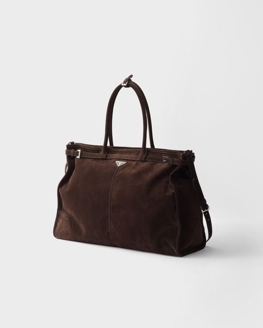 Prada Black Bonnie Suede Tote Bag for men