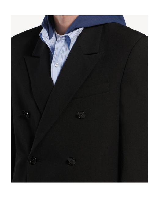 Balenciaga Black Double-Breasted Tailored Jacket for men