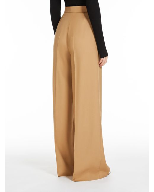 Max Mara Natural Senna Wide Leg Palazzo Pants