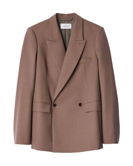 Lemaire Brown Double-Breasted Tailored Jacket