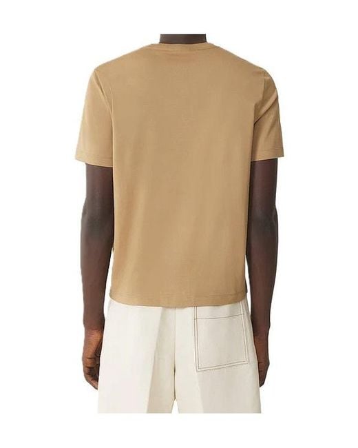 Lanvin Natural Crewneck Logo-Print T-Shirt for men