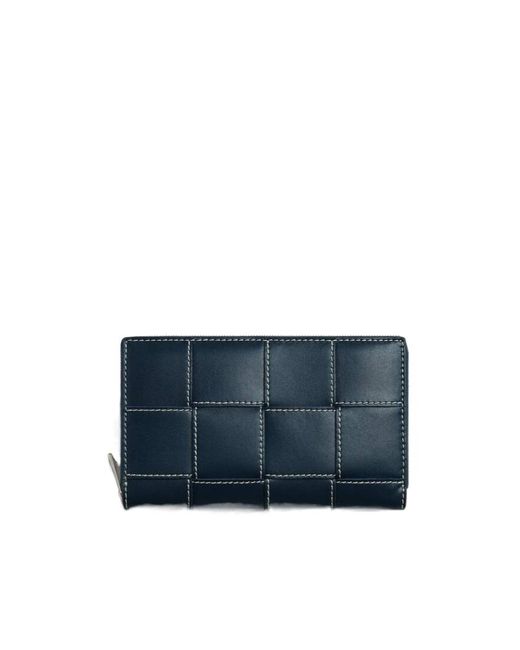 Bottega Veneta Blue Cassette Zip Around Wallet for men