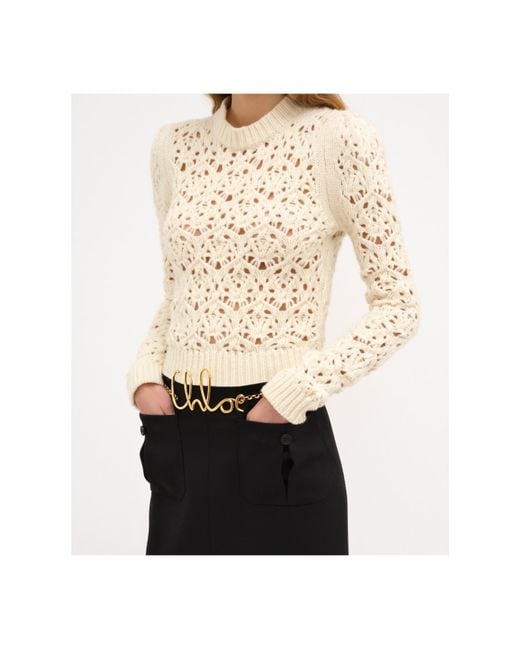 Chloé White Virgin-Wool Sweater