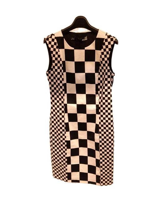 Moschino Black Round Collar Contrasting Dress