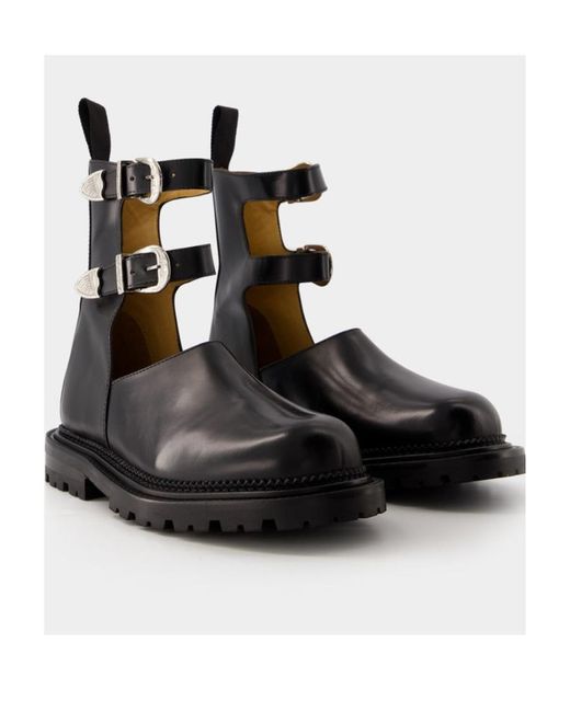 Toga Black Buckled Ankle Boots