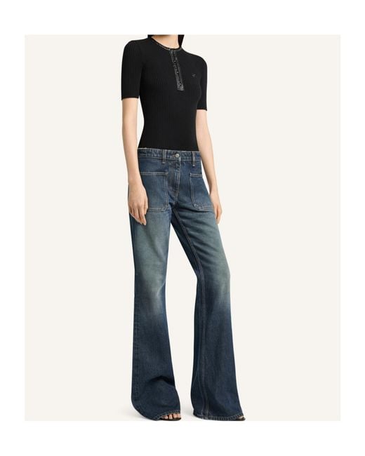 Courreges Black Courrèges Vinyl And Knit Polo Shirt