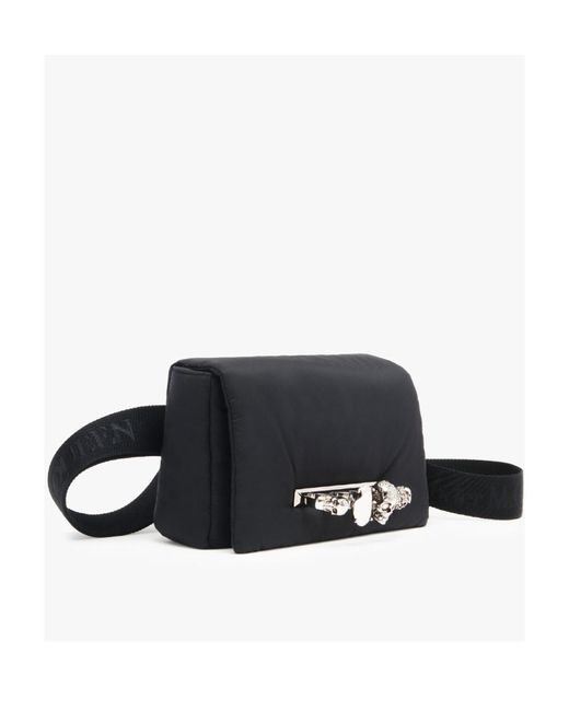 McQueen Blue The Puffy Embellished Padded Belt Bag for men