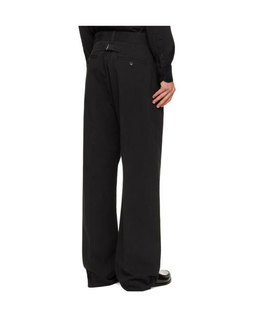 Tom Ford Black Wide-Leg Casual Pants With Belt Loops for men