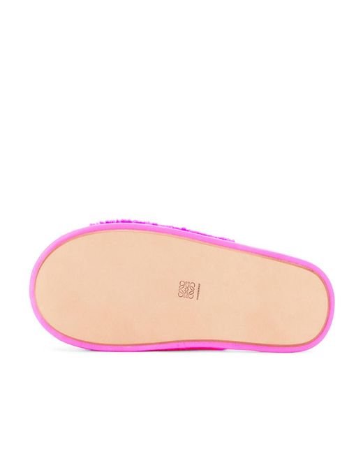 Loewe Pink Logo Details Cotton Slippers