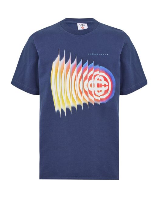 Casablanca Blue Printed T-Shirt for men
