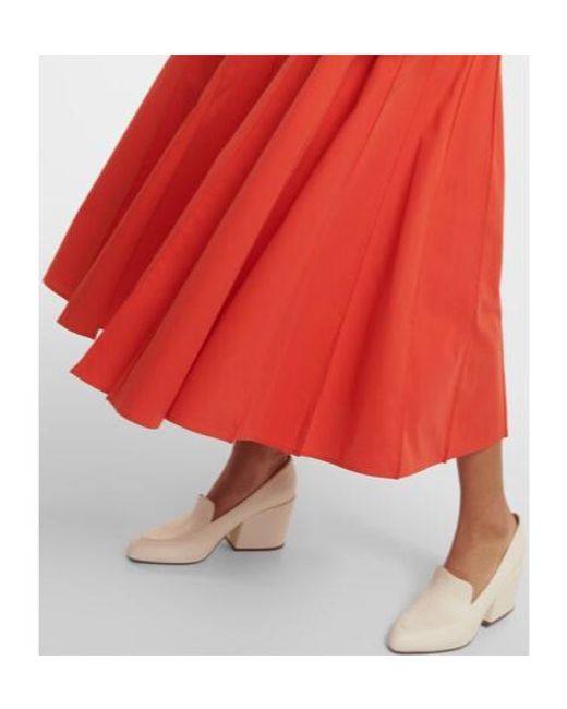 Gabriela Hearst Orange Caden Puff Sleeve Midi Dress