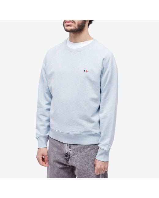 Maison Kitsuné Blue Maison Kitsuné Fox Embroidered Crewneck Sweatshirt