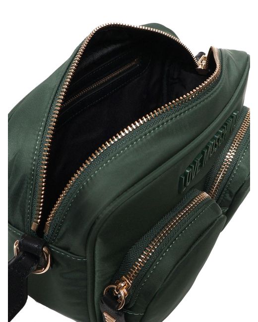 Moschino Green Love Logo Lettering Zipped Crossbody Bag