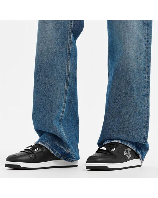 Versace Gray Logo Low-Top Sneakers for men