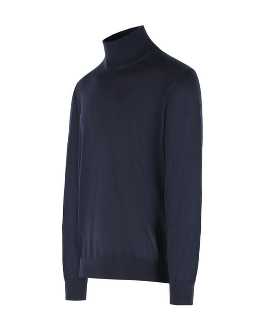 Zegna Blue Turtleneck Sweater for men