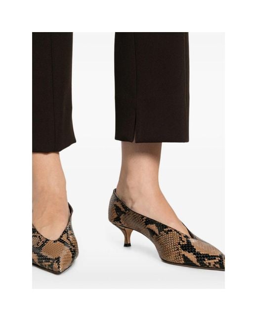 Peserico Brown Seam-Detail Side-Slit Trousers