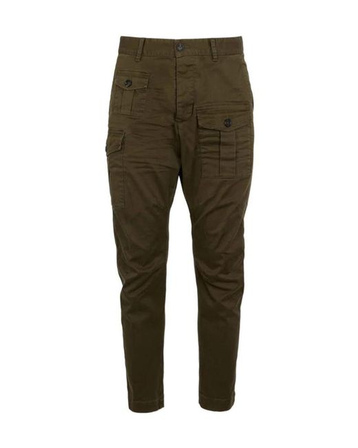 DSquared² Green Chino Cargo Pants for men