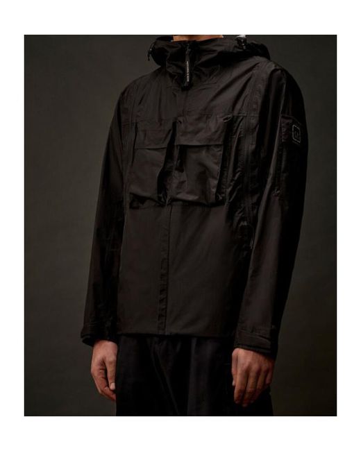 C P Company Black Metropolis Transformable Hooded Jacket for men