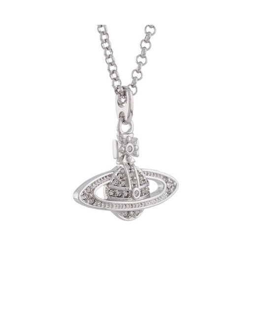 Vivienne Westwood White Embellished Chain-Link Necklace