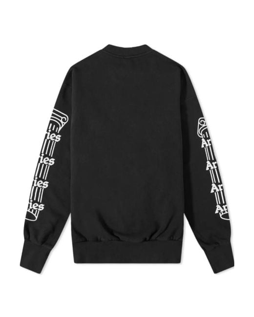 Aries Black Logo Printed Crewneck Sweatshirt for men