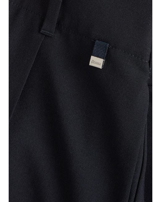 Herno Blue Straight-Leg Stretch-Woven Trousers