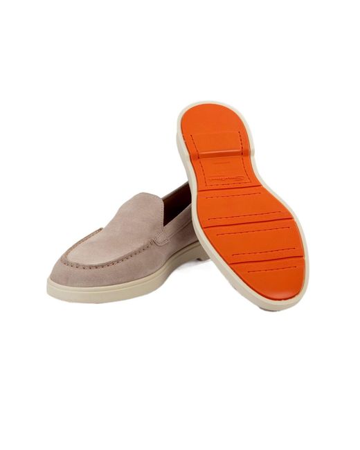 Santoni Gray Logo Moulded Loafers
