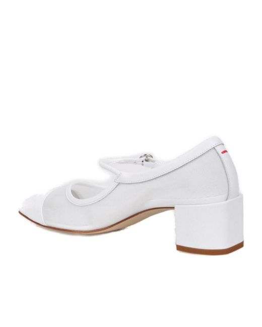 Aeyde White Buckle Fastened High Heeled Pumps