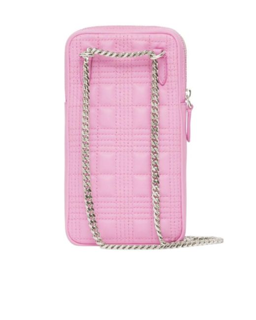 Burberry Pink Lola Quilted Pouch Bag