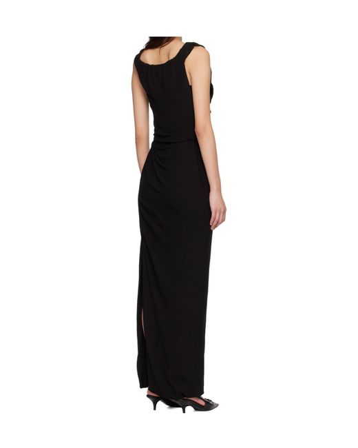 Vivienne Westwood Black Ruched Detailed Midi Dress