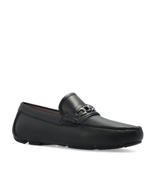 Ferragamo Black Logo Love Shoes for men