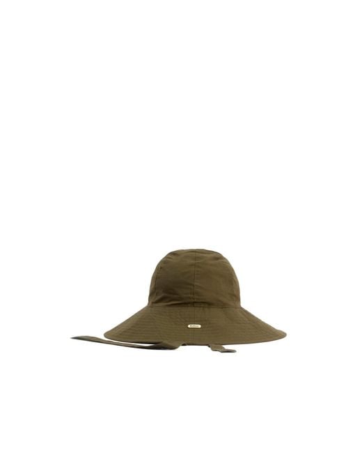 Barbour Green Solid Color Floppy Hat