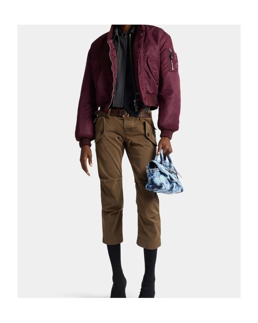DSquared² Red Aviator Wash 80's Kiodo Bomber