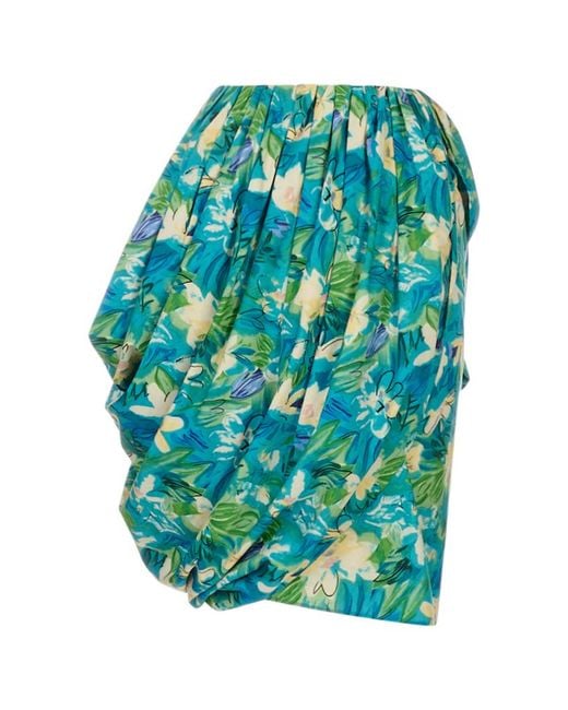 Chloé Blue Chloé Draped Printed Skirt