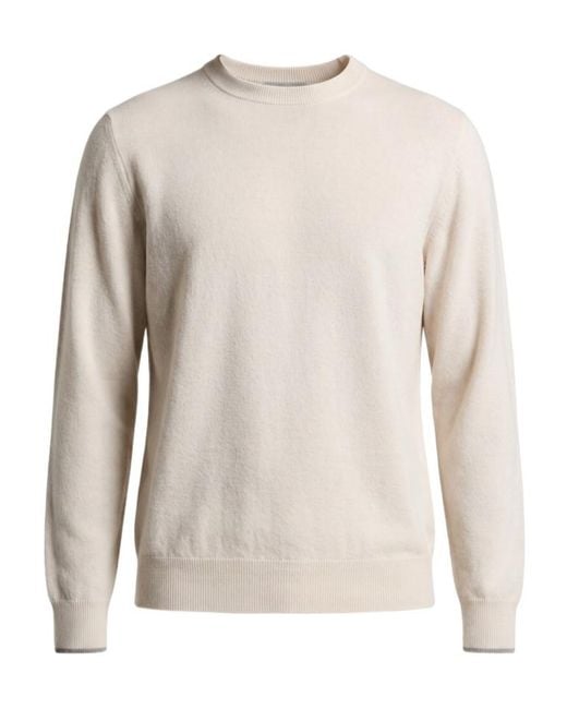 Peserico Natural Crew-Neck Long-Sleeve Knit Top for men